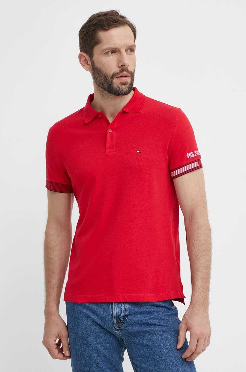 Поло Tommy Hilfiger чоловіче колір червоний однотонне MW0MW34780