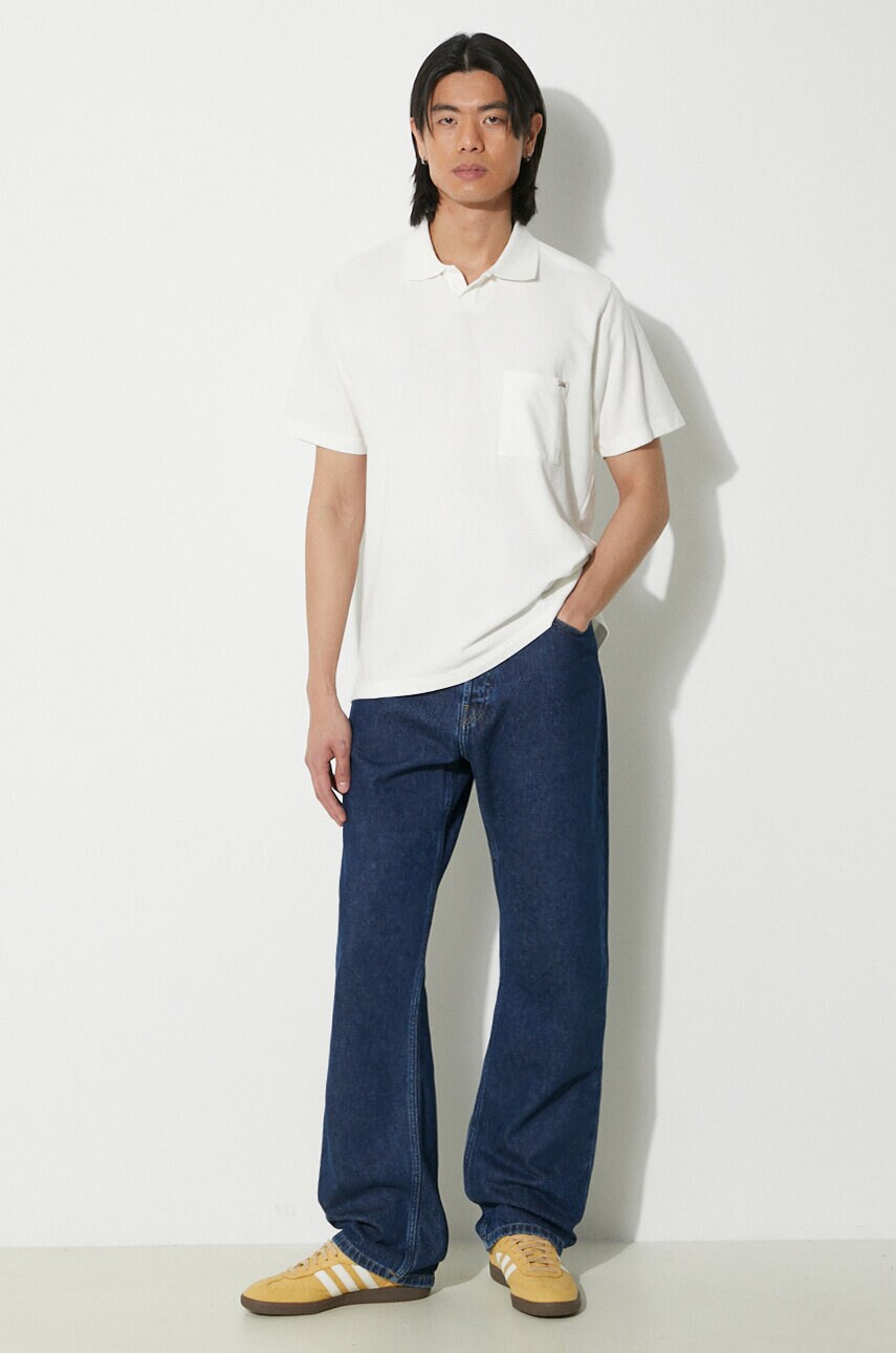 Бавовняне поло Universal Works Vacation колір білий однотонний 30603.OFF.WHITE