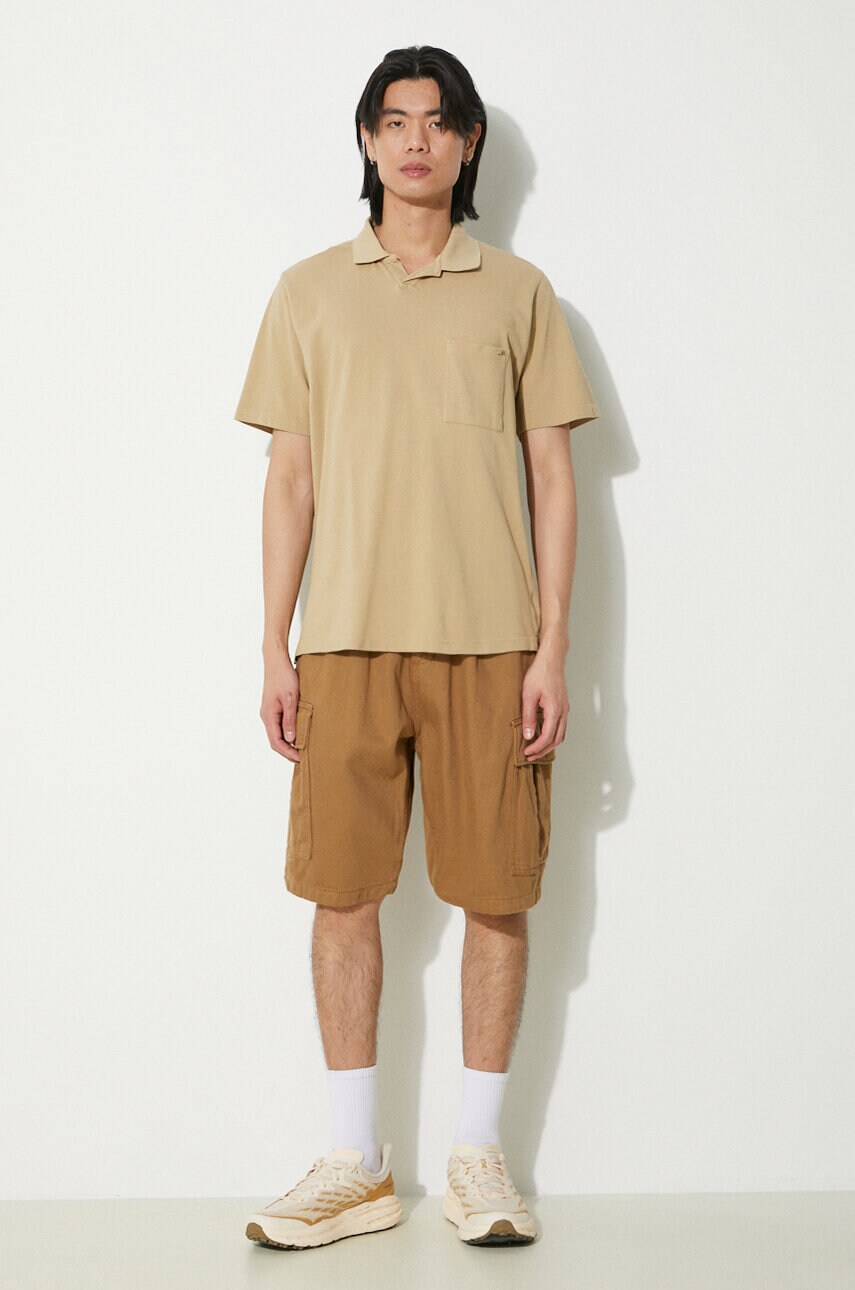 Бавовняне поло Universal Works Vacation Polo колір бежевий однотонне 30603.SUMMER.OAK