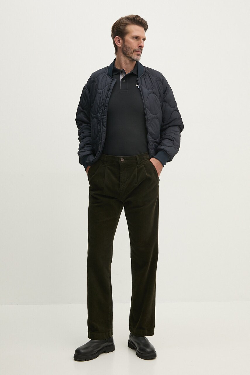 Бавовняне поло Barbour Tartan Pique Polo колір чорний з аплікацією MML0012