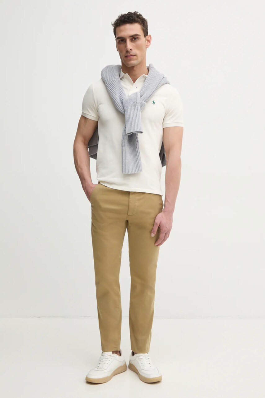 Бавовняне поло Polo Ralph Lauren однотонне 710680784