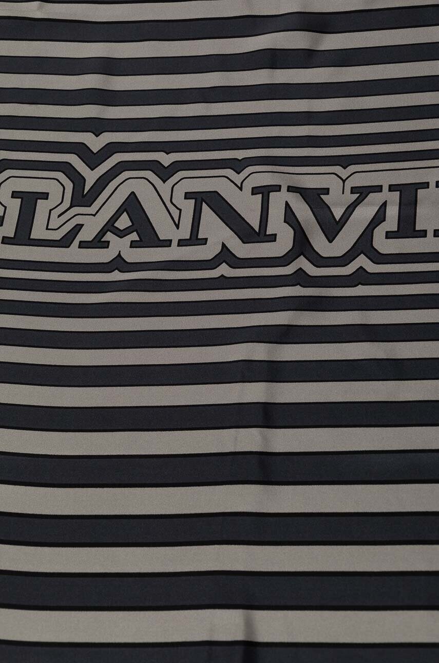 Шовкова хустка Lanvin колір сірий візерунок