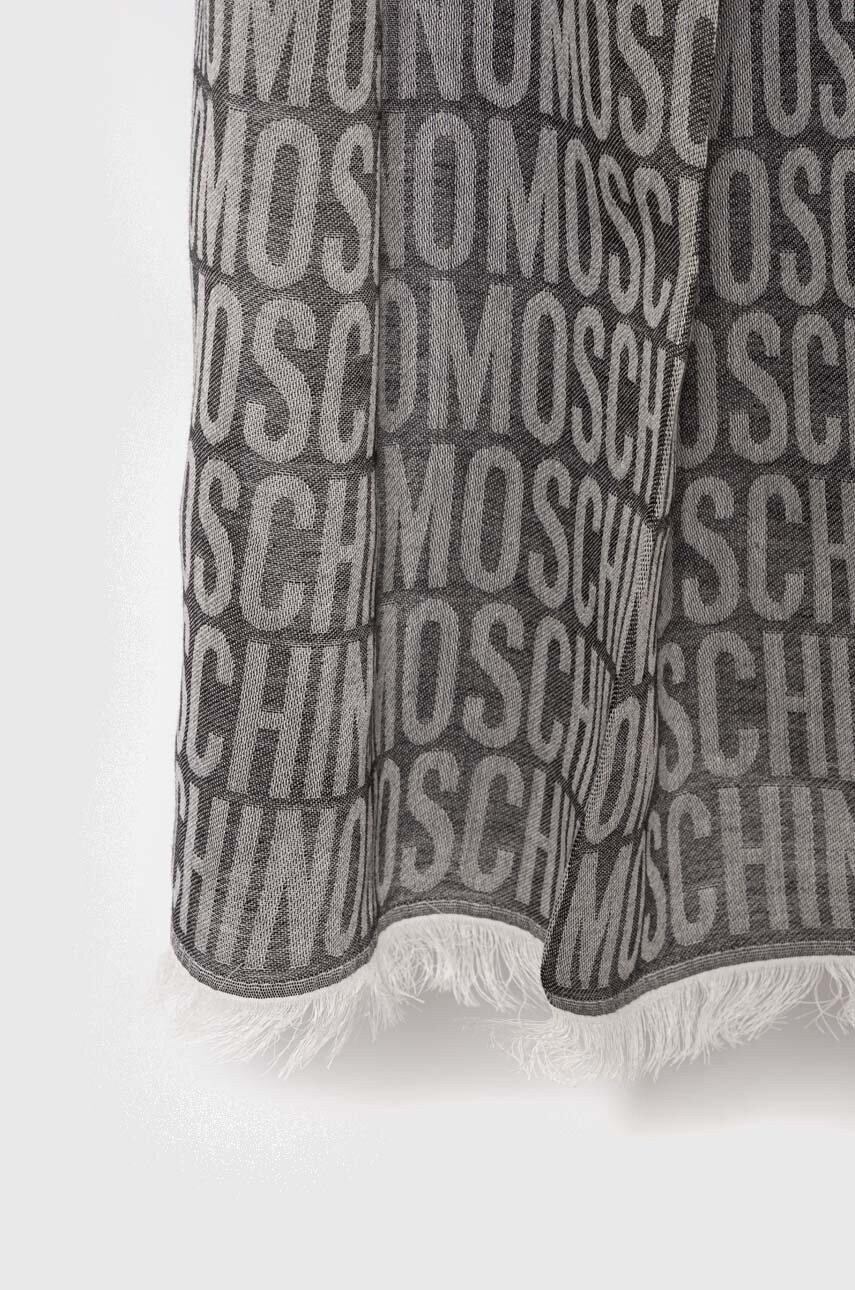 Шарф Moschino колір сірий візерунок