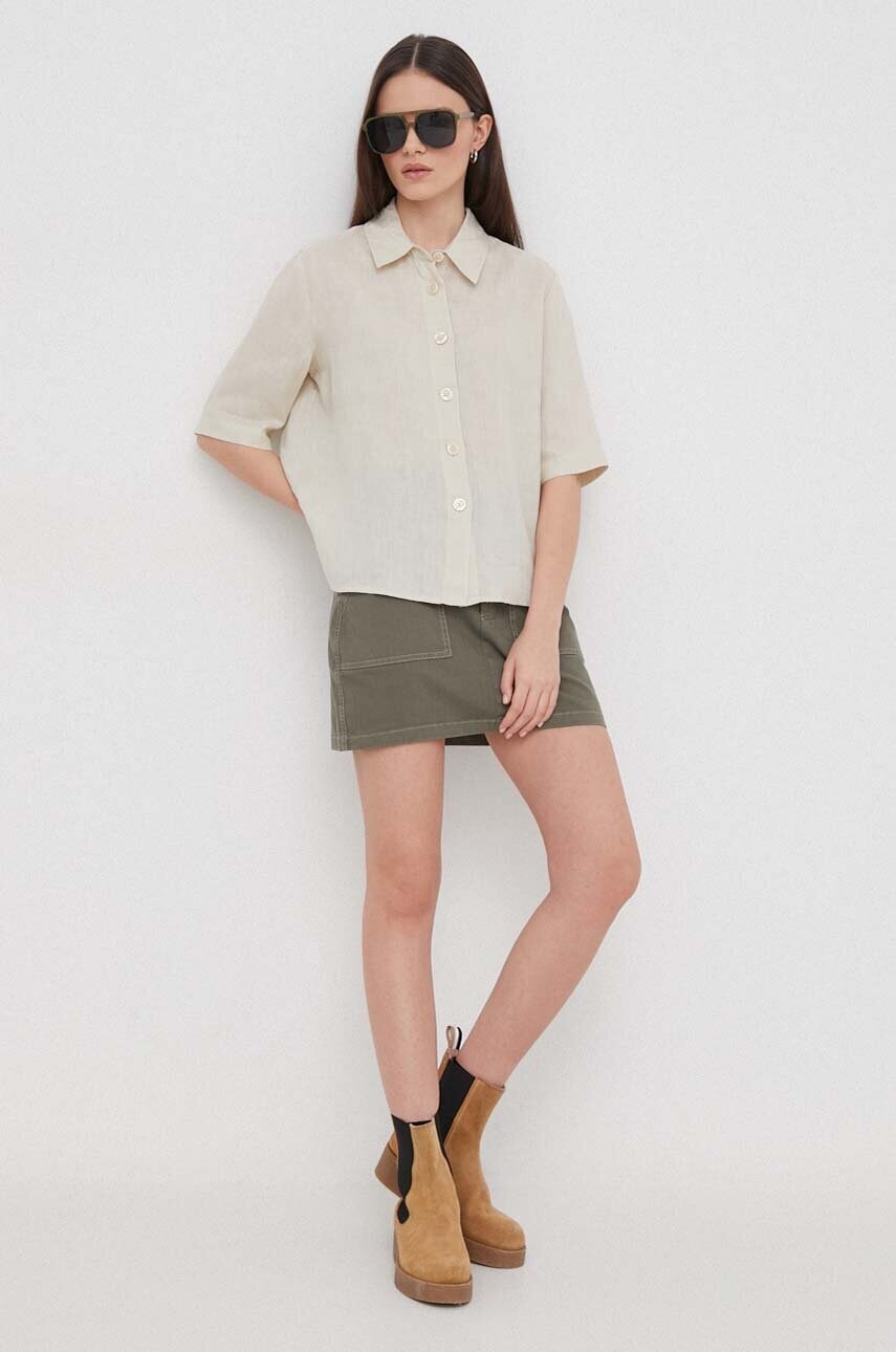 Спідниця Pepe Jeans BECKY колір зелений mini розкльошена PL901091