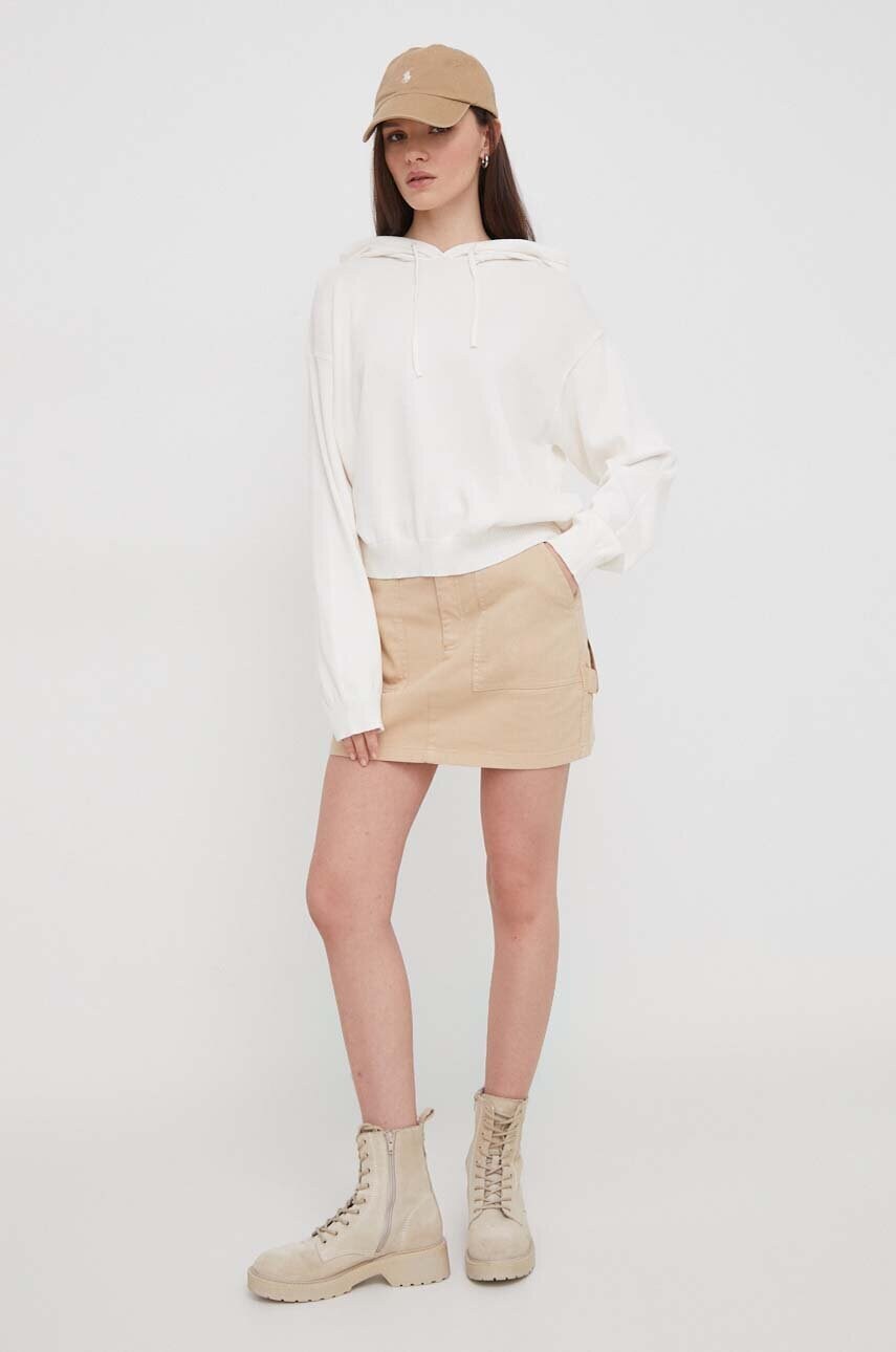 Спідниця Pepe Jeans BECKY колір бежевий mini розкльошена PL901091