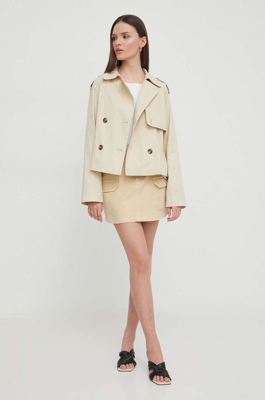 Спідниця Pepe Jeans TARA колір бежевий mini пряма PL901102