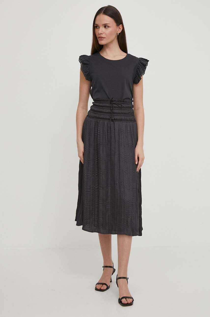 Спідниця Pepe Jeans DIVINE колір сірий midi розкльошена PL901110