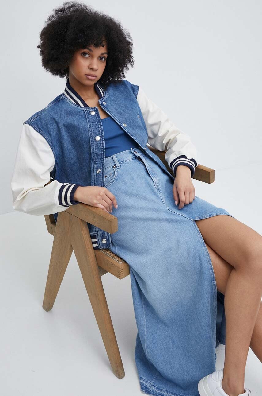 Джинсова спідниця Pepe Jeans MAXI SKIRT HW SKY REG maxi розкльошена PL901130R