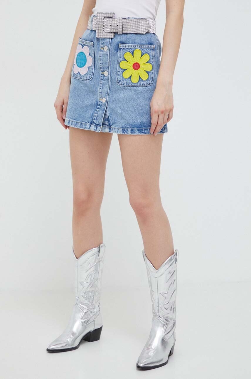 Джинсова спідниця Moschino Jeans mini розкльошена