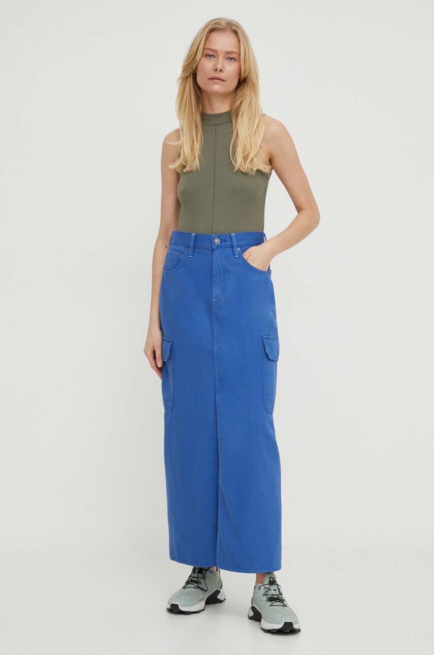Джинсова спідниця G-Star Raw maxi пряма