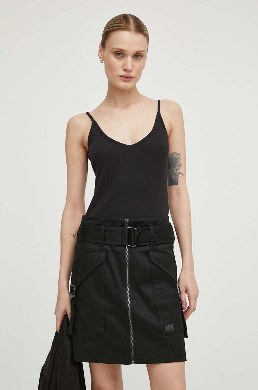 Спідниця G-Star Raw колір чорний mini пряма