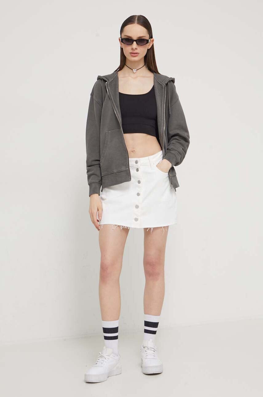 Джинсова спідниця Tommy Jeans колір бежевий mini олівець