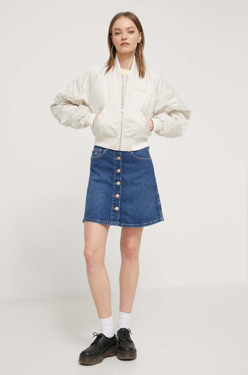 Джинсова спідниця Tommy Jeans колір синій mini пряма
