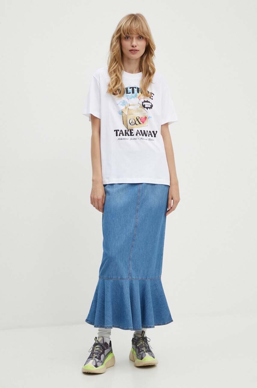 Джинсова спідниця Moschino Jeans maxi розкльошена 0123.3740