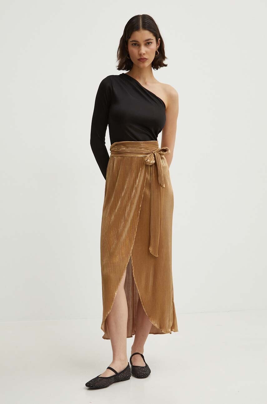 Спідниця Never Fully Dressed колір золотий maxi пряма NFDSK423