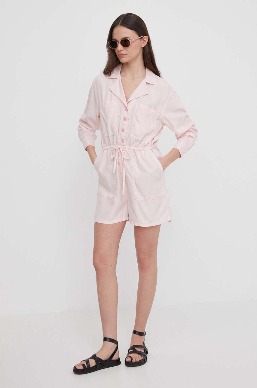 Комбінезон Pepe Jeans Elison колір рожевий з коміром PL230479