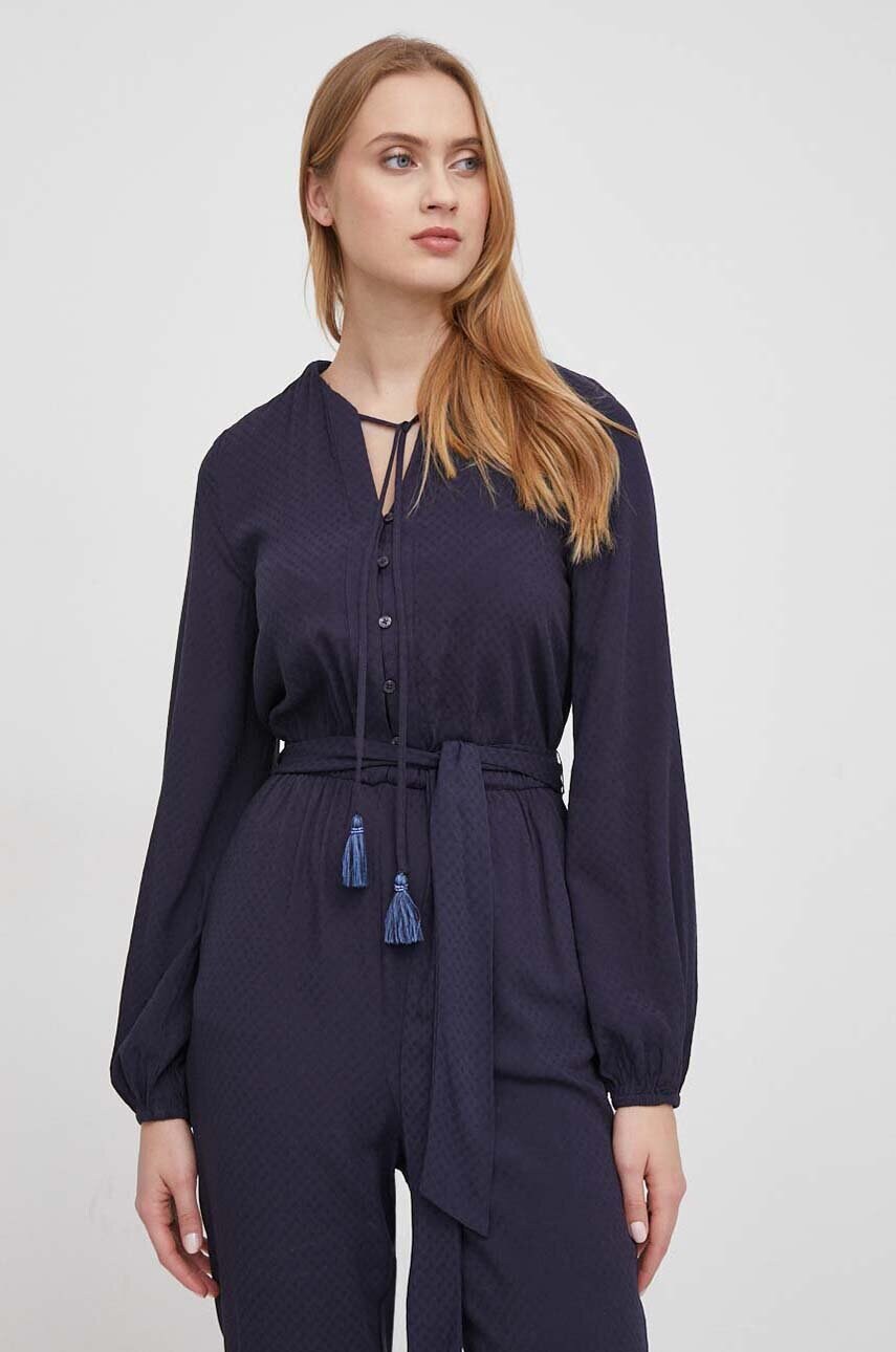 Комбінезон Pepe Jeans CASANDRA колір синій в'язане декольте PL230485
