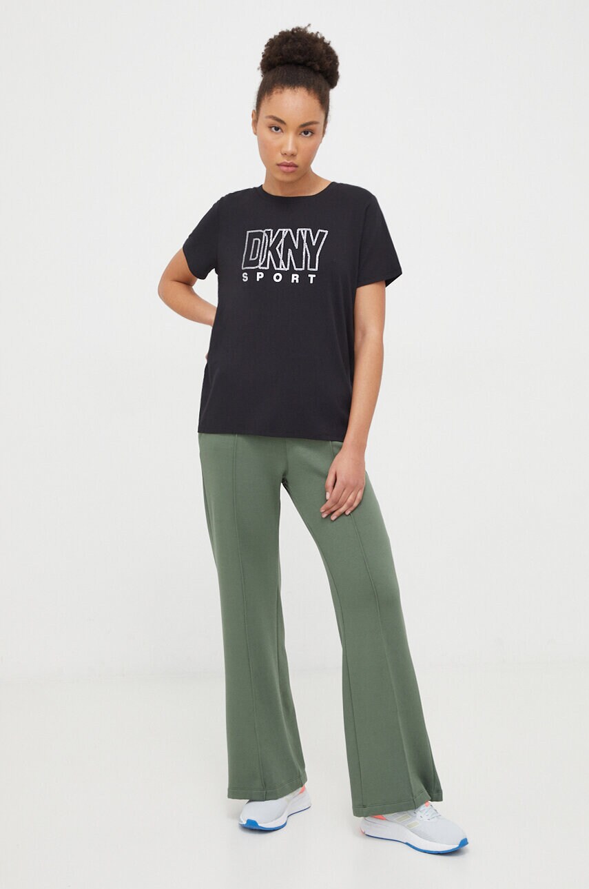 Спортивні штани Dkny колір зелений однотонні