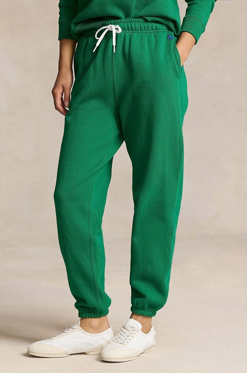 Спортивні штани Polo Ralph Lauren колір зелений однотонні