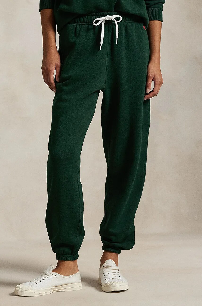 Спортивні штани Polo Ralph Lauren колір зелений однотонні 211943009
