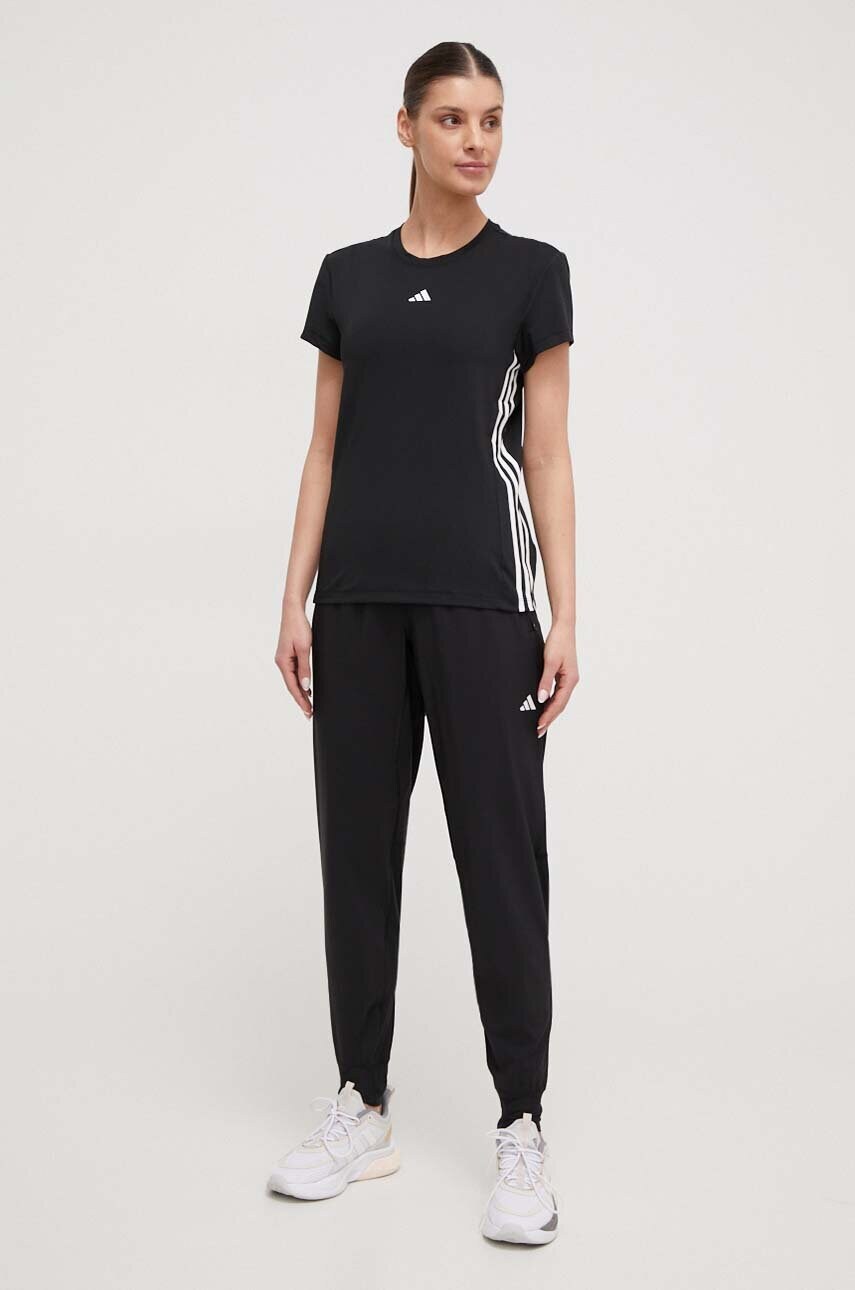 Штани для бігу adidas Performance Own the Run колір чорний однотонні