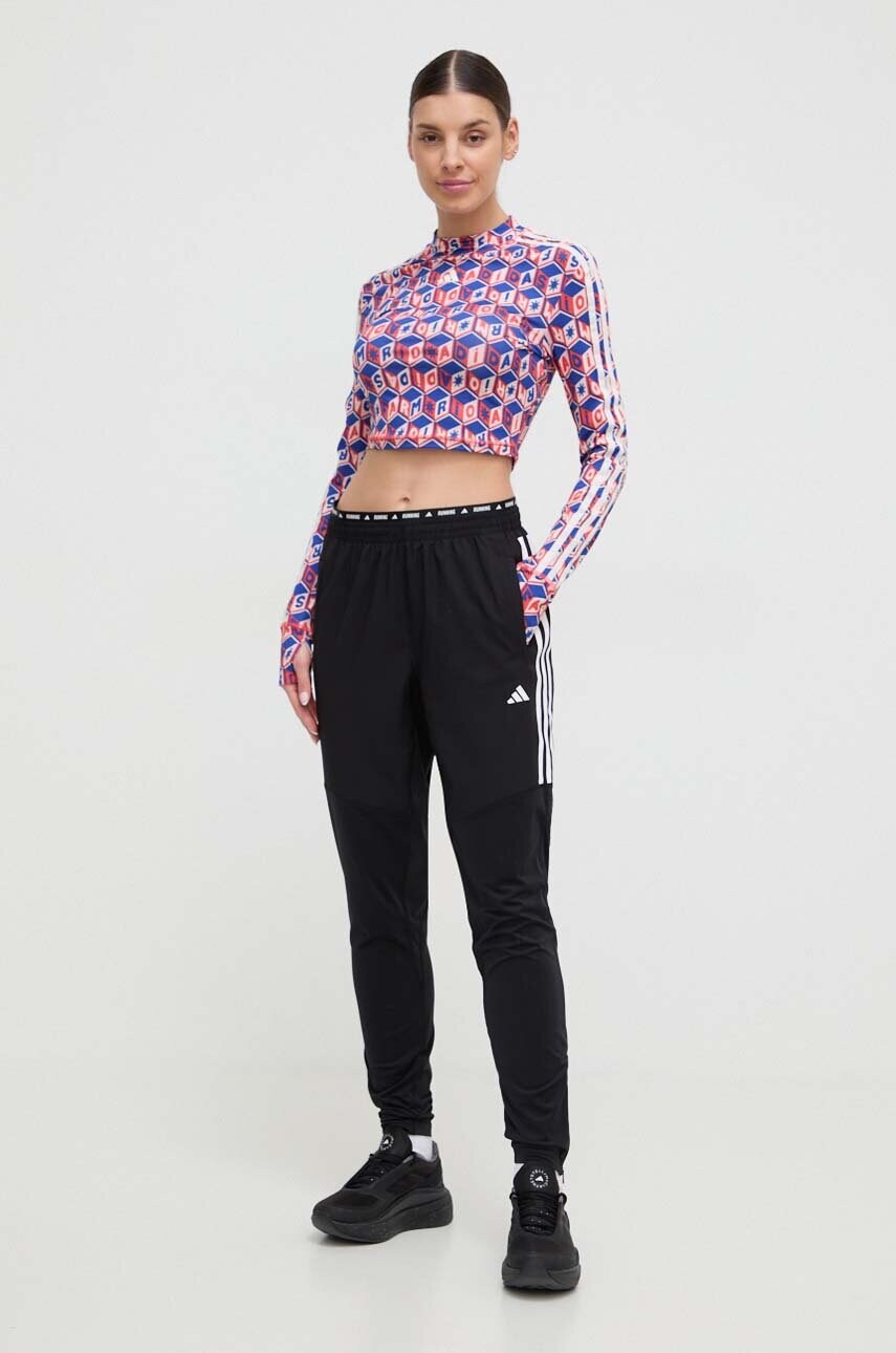 Штани для бігу adidas Performance Own the Run колір чорний з принтом