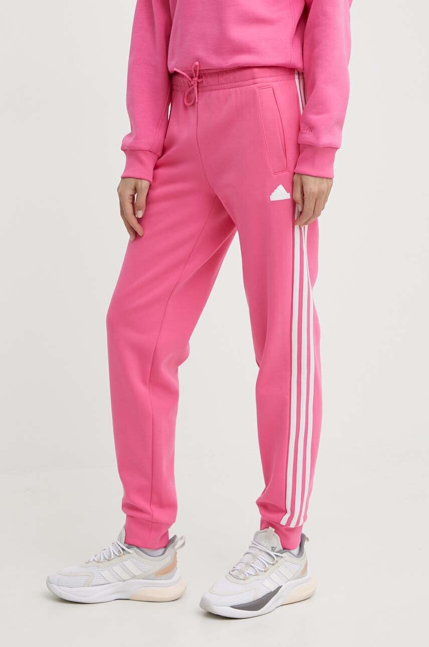 Спортивні штани adidas колір рожевий візерунок IS3942