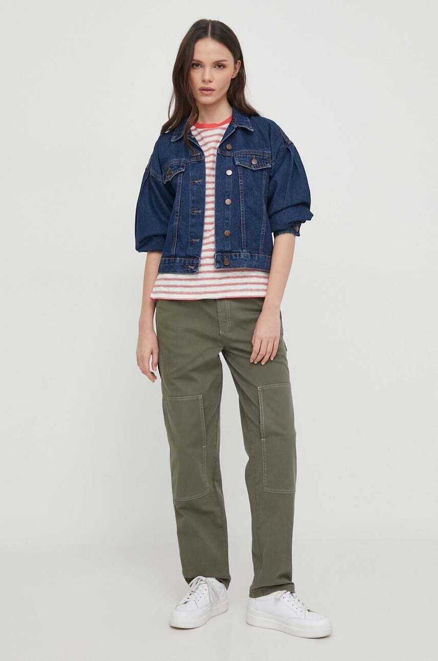 Штани Pepe Jeans Betsy жіночі колір зелений прямі середня посадка PL211692