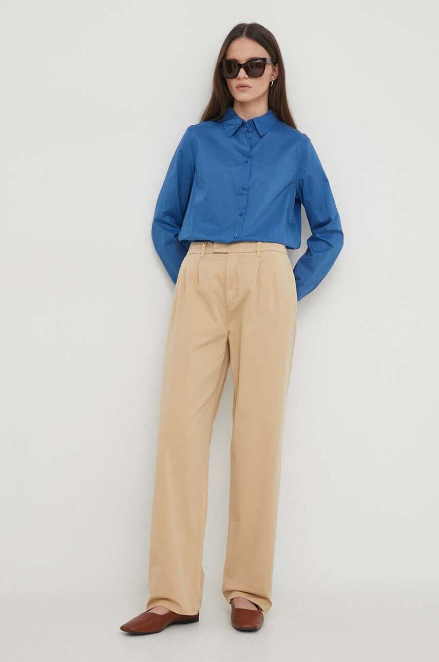 Штани Pepe Jeans Tina жіночі колір бежевий фасон chinos висока посадка PL211697
