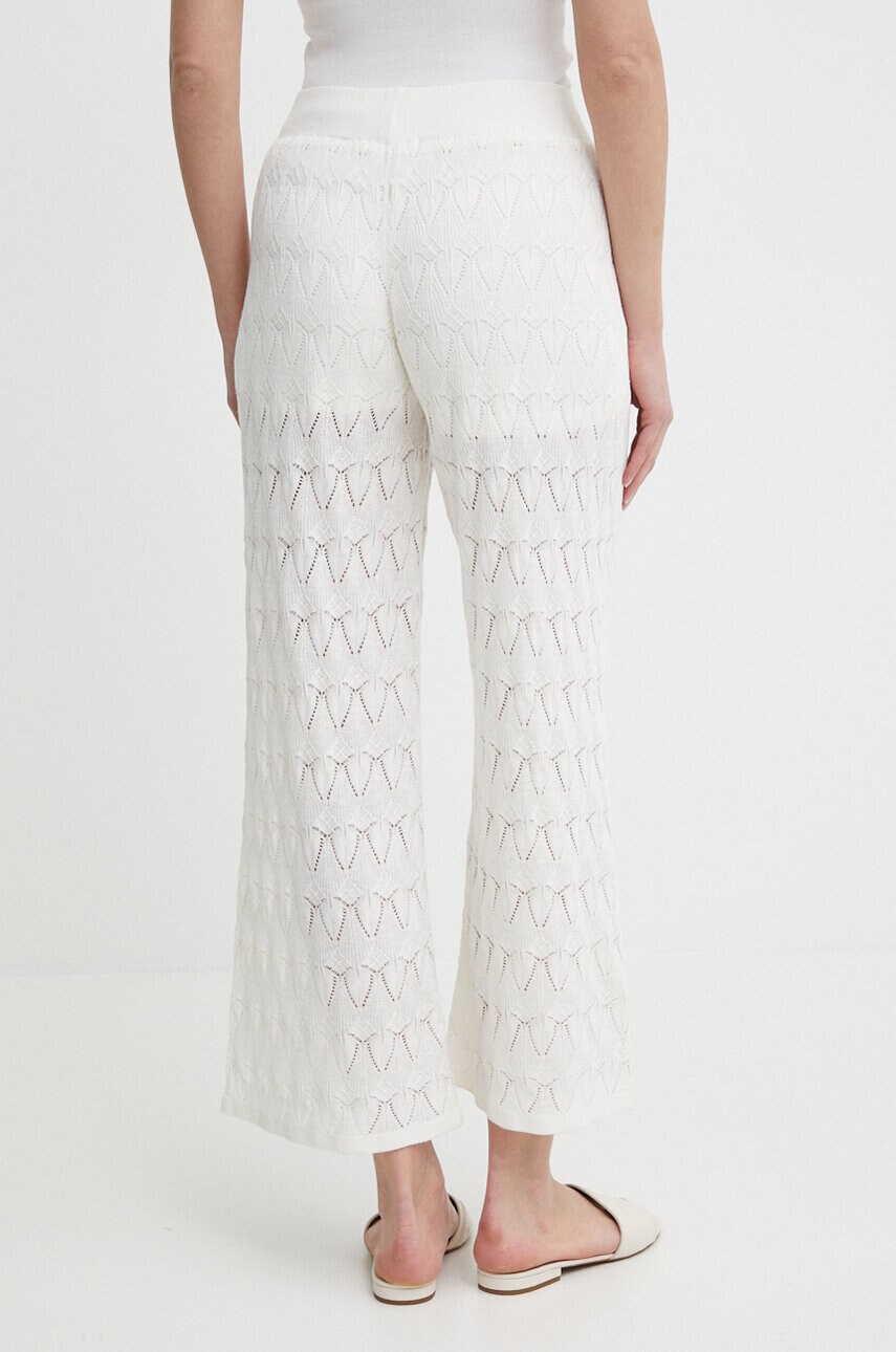 Штани з домішкою льону Pepe Jeans GOLDIE PANTS колір бежевий прямі висока посадка PL211749