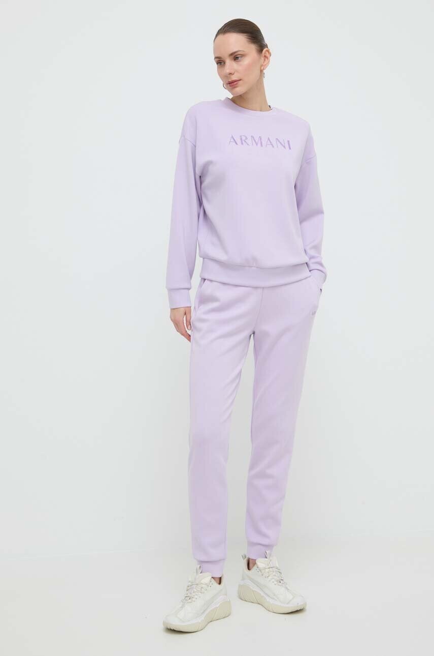Спортивні штани Armani Exchange колір фіолетовий однотонні
