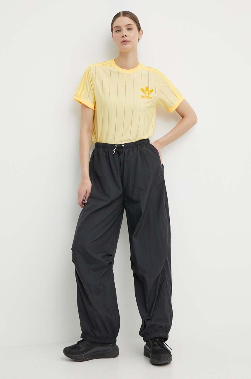 Штани adidas Originals жіночі колір чорний широке висока посадка IT6725