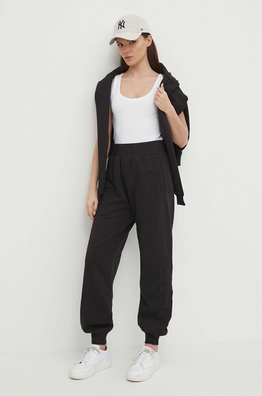 Спортивні штани Calvin Klein Jeans колір чорний однотонні J20J223273