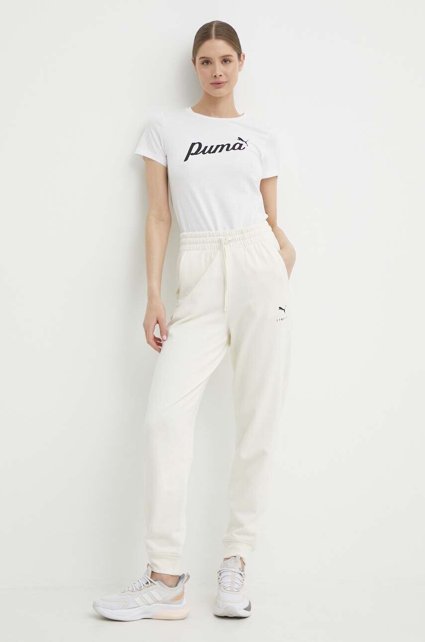 Спортивні штани Puma BETTER SPORTSWEAR колір бежевий з принтом 679010