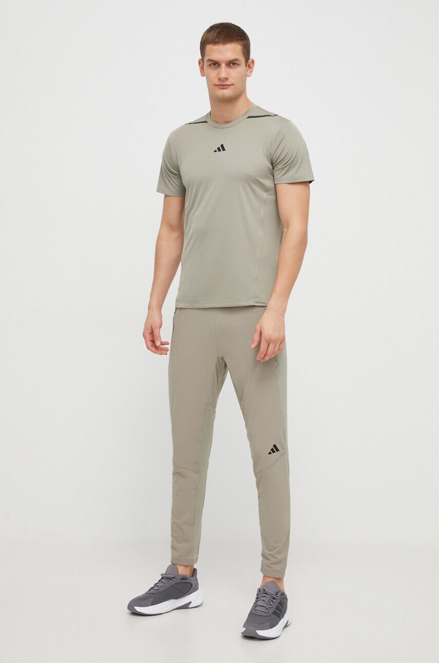 Штани для тренувань adidas Performance D4T колір зелений однотонні