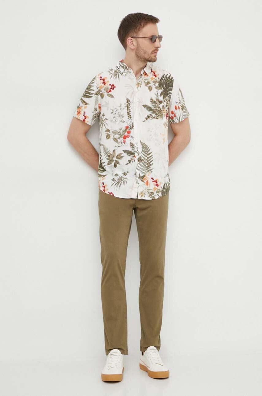 Штани Pepe Jeans SLIM FIVE POCKETS PANTS чоловічі колір зелений облягаючі PM211640