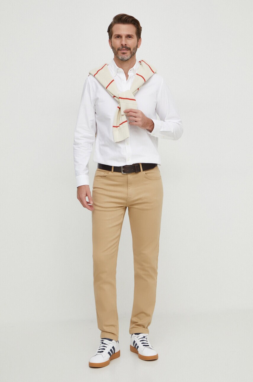 Штани Pepe Jeans SKINNY FIVE POCKETS PANTS чоловічі колір бежевий облягаючі PM211654