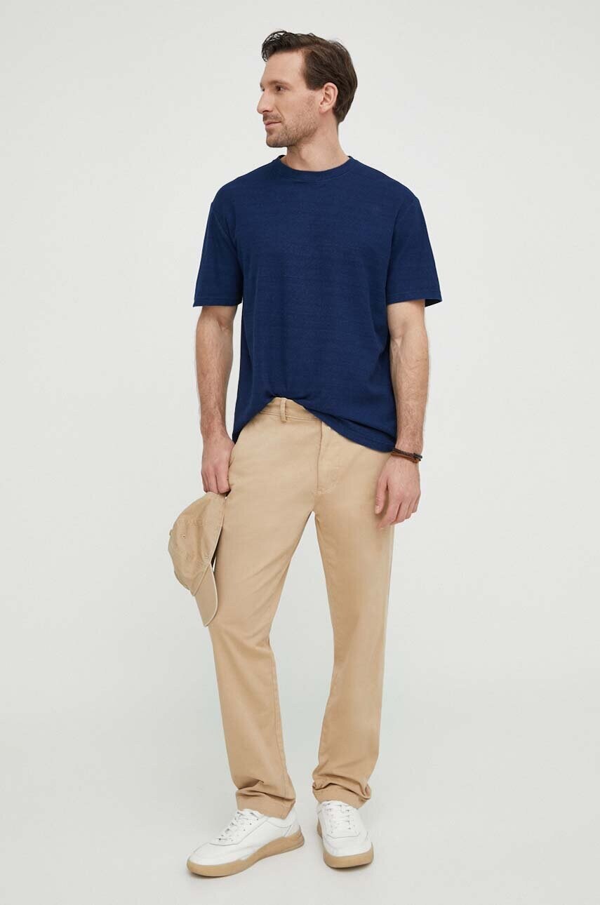 Штани Pepe Jeans SLIM CHINO чоловічі колір бежевий облягаючі PM211655