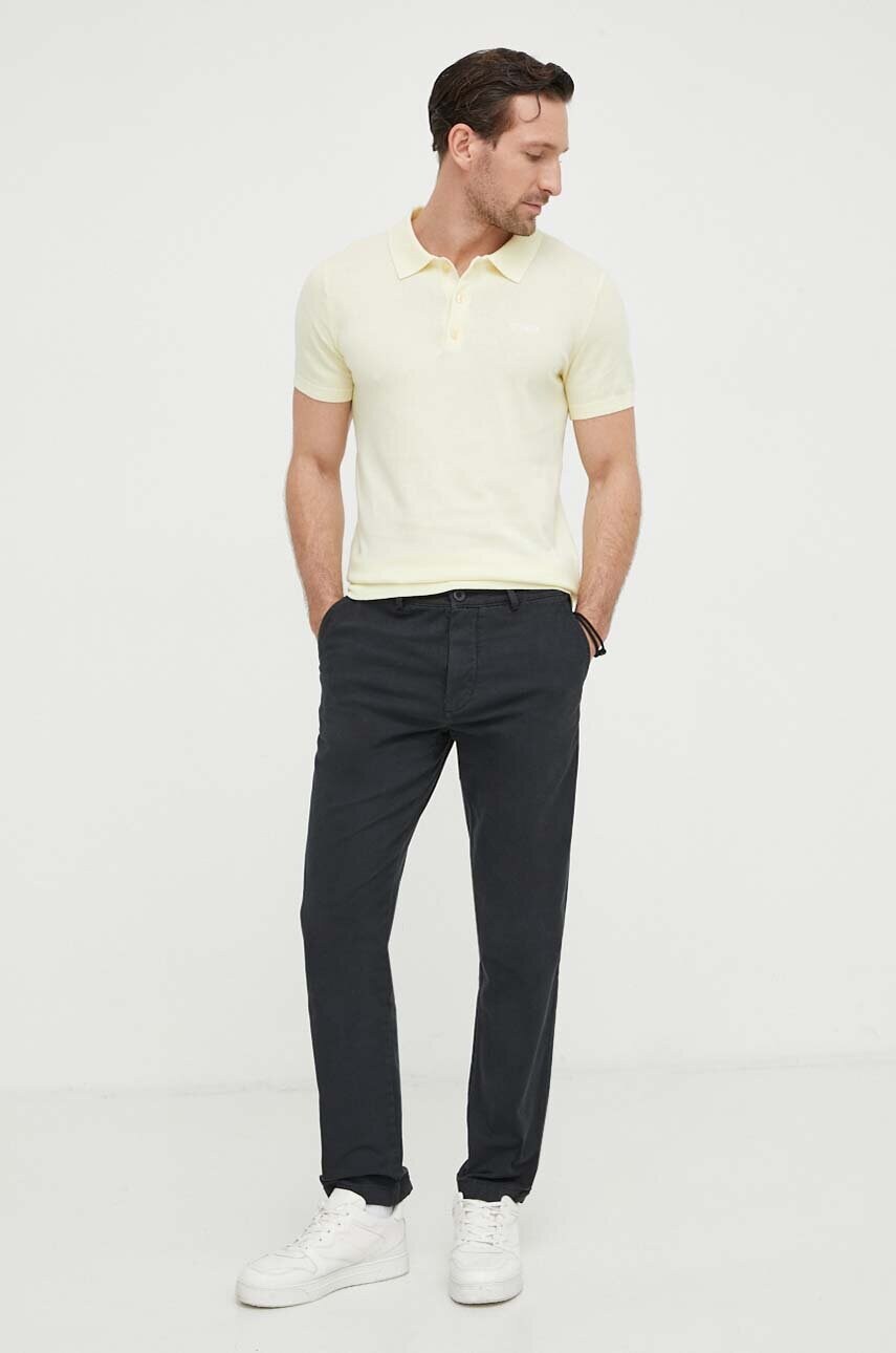 Штани Pepe Jeans SLIM CHINO чоловічі колір чорний облягаючі PM211655