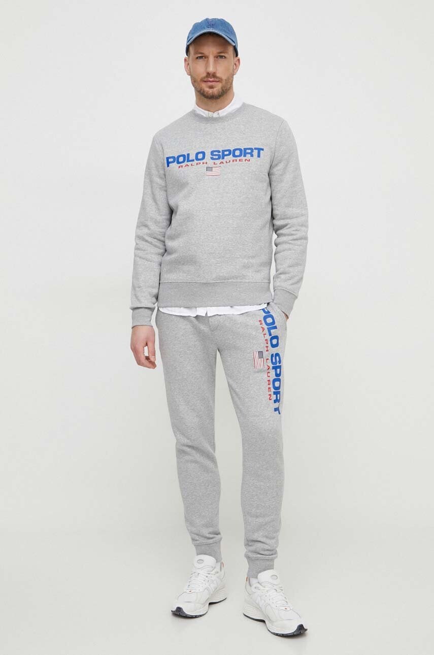 Спортивні штани Polo Ralph Lauren колір сірий з принтом