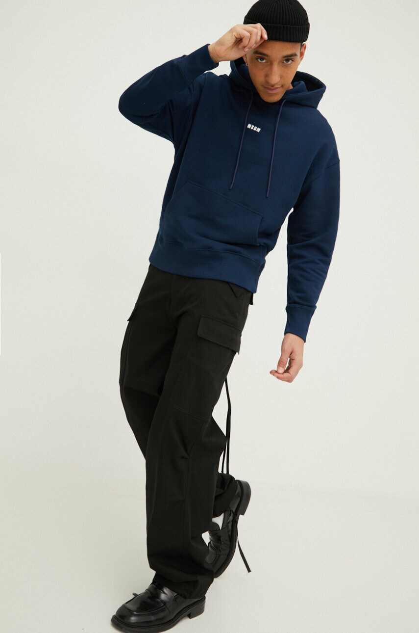 Штани MSGM чоловічі колір чорний фасон cargo