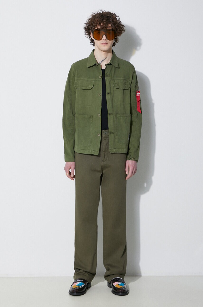 Штани Alpha Industries Chino чоловічі колір зелений фасон chinos 146203