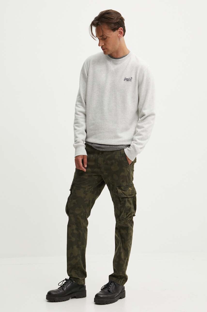 Штани Superdry чоловічі колір зелений облягаюче