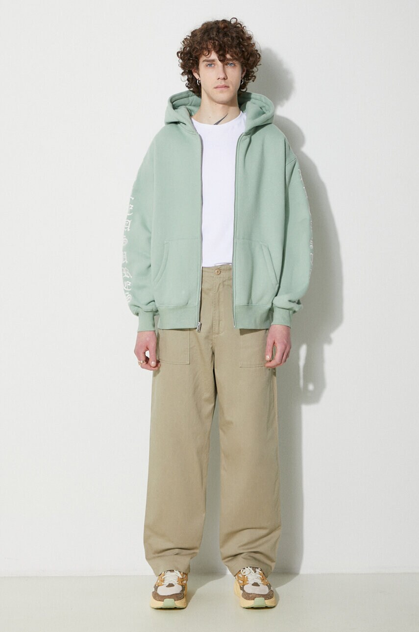 Бавовняні штани Universal Works Fatigue Pant колір бежевий прямі 132.STONE