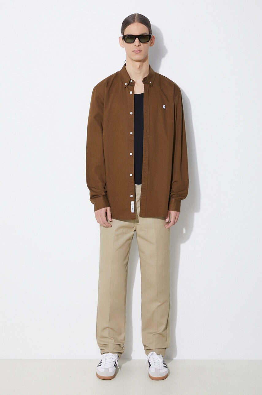 Штани Dickies 872 чоловічі колір бежевий облягаючі DK0A4XK8