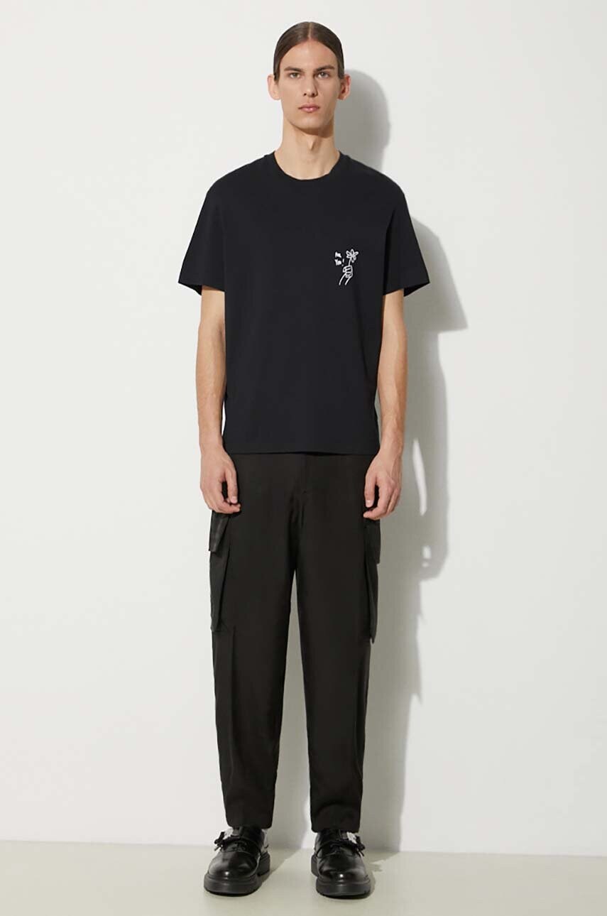 Штани Neil Barrett Fireman Loose Cargo Trousers чоловічі колір чорний фасон cargo MY30077B-Y032-001N