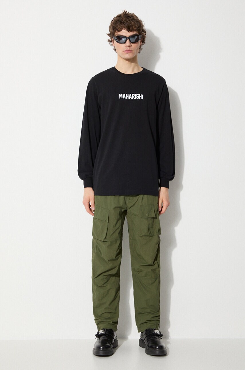 Штани Maharishi Veg Dyed Cargo Track Pants Japanese чоловічі колір зелений прямі 5040.OLIVE