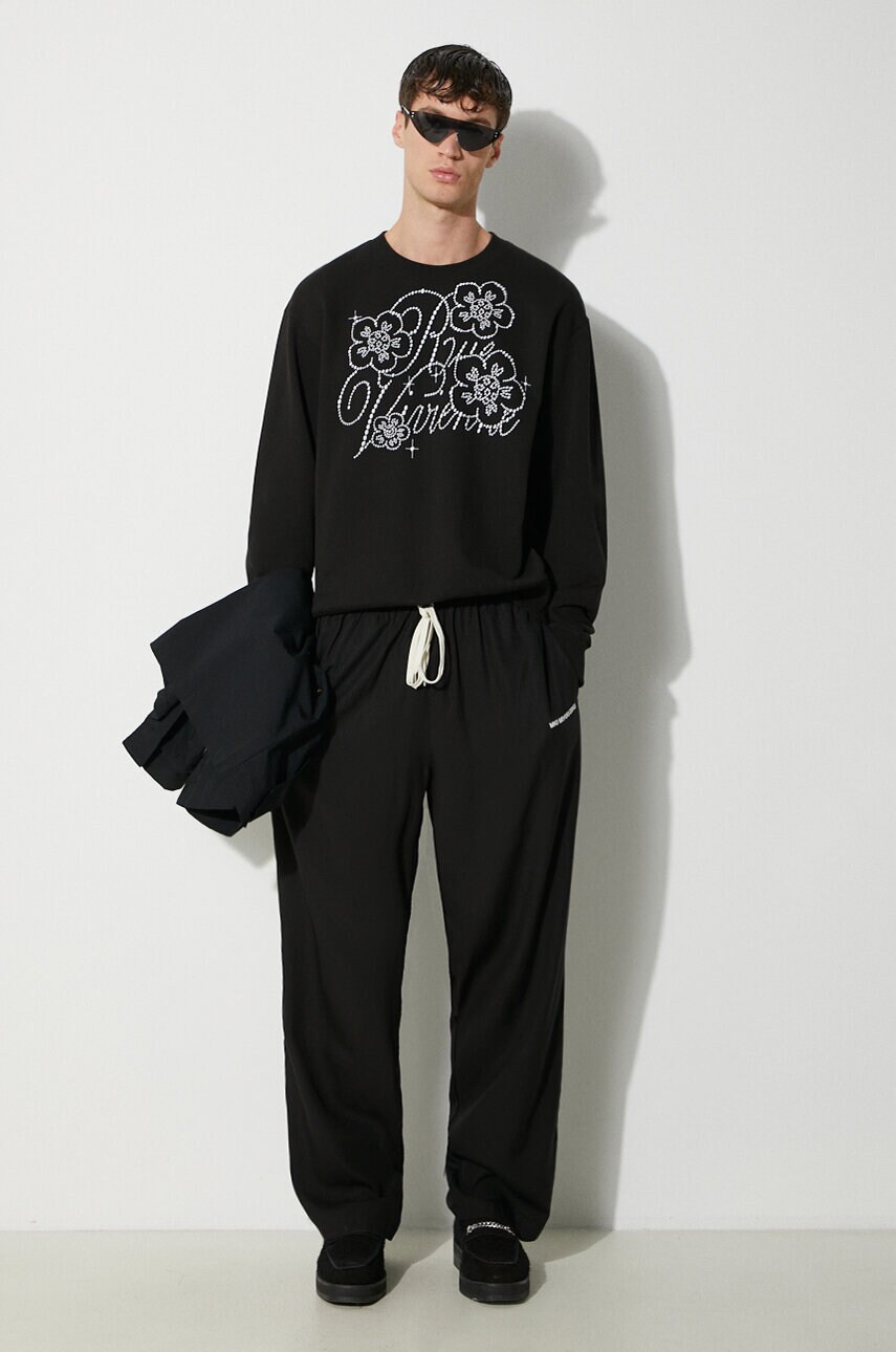 Штани MKI MIYUKI ZOKU Tencel Trousers чоловічі колір чорний прямі TENCEL.TROUSERS