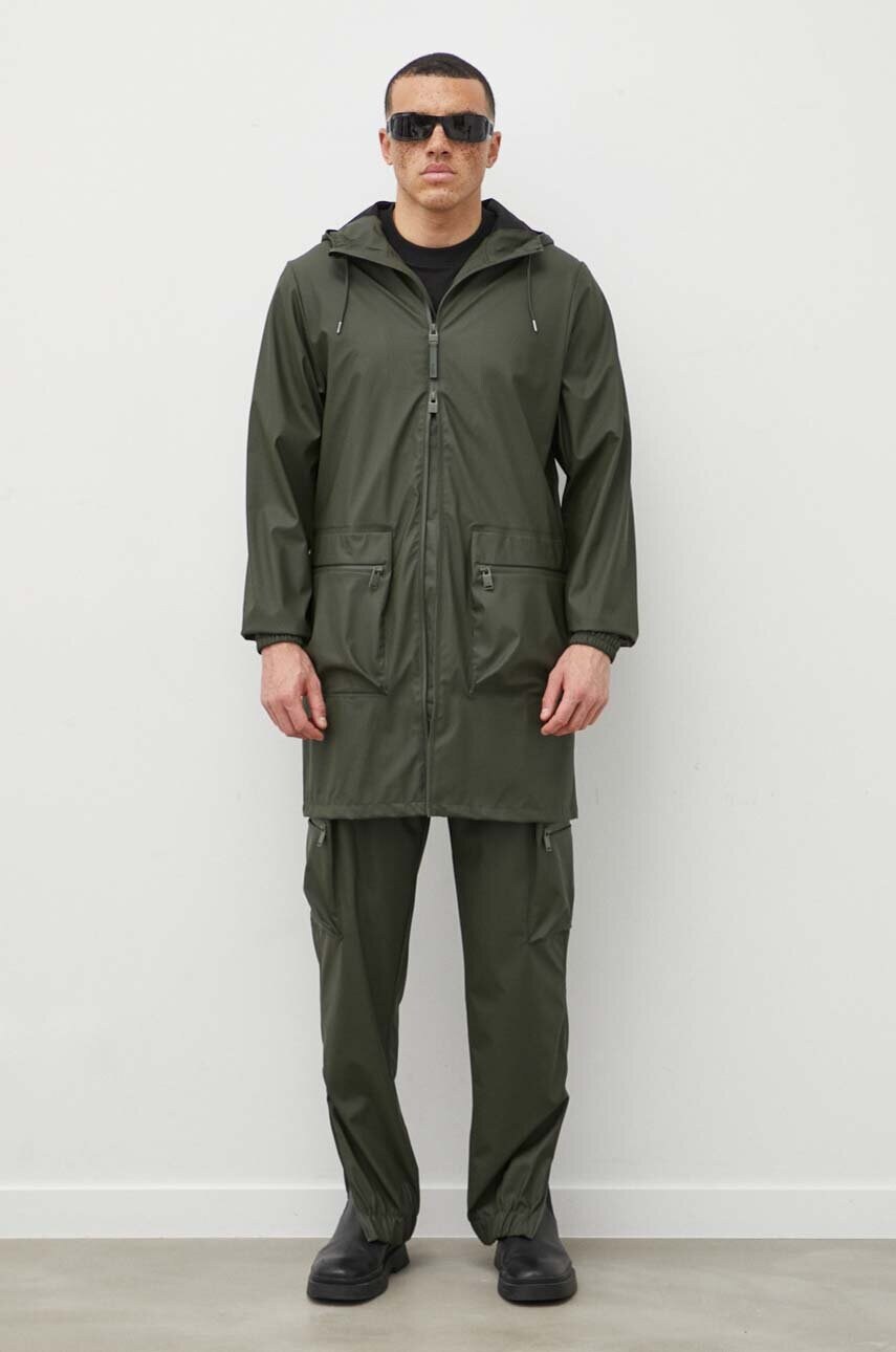 Спортивні штани Rains 18850 Pants колір зелений однотонні