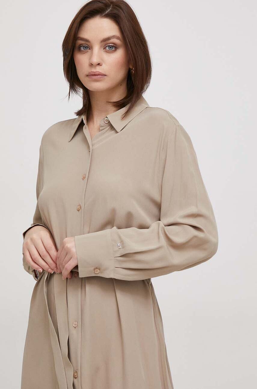 Сукня Tommy Hilfiger колір бежевий mini розкльошена